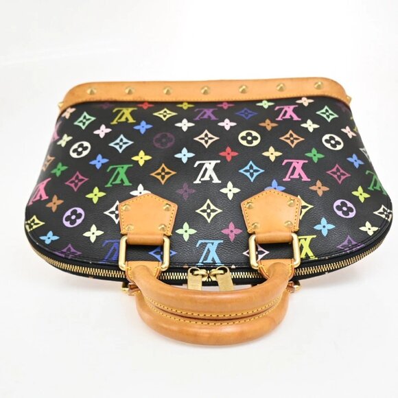 LOUIS VUITTON LV Logo Alma Hand Bag Monogram Multi Color Black M92646 50EE642 - Picture 5 of 12